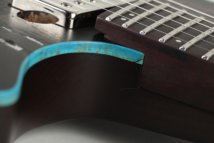Boden J6 Custom Tremolo Spalted Maple Top Rosewood Neck Trans Black 2021