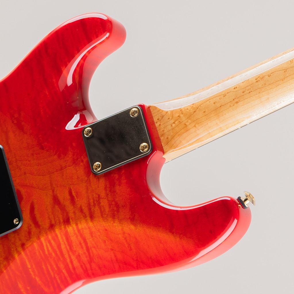 Neck-Through Carve Top Torrefied Silver Maple Honduras Mahogany H/S/H Trans Red