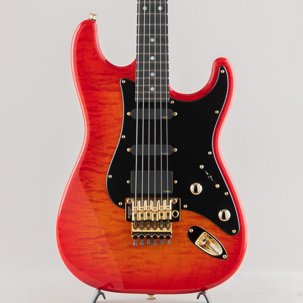 Neck-Through Carve Top Torrefied Silver Maple Honduras Mahogany H/S/H Trans Red