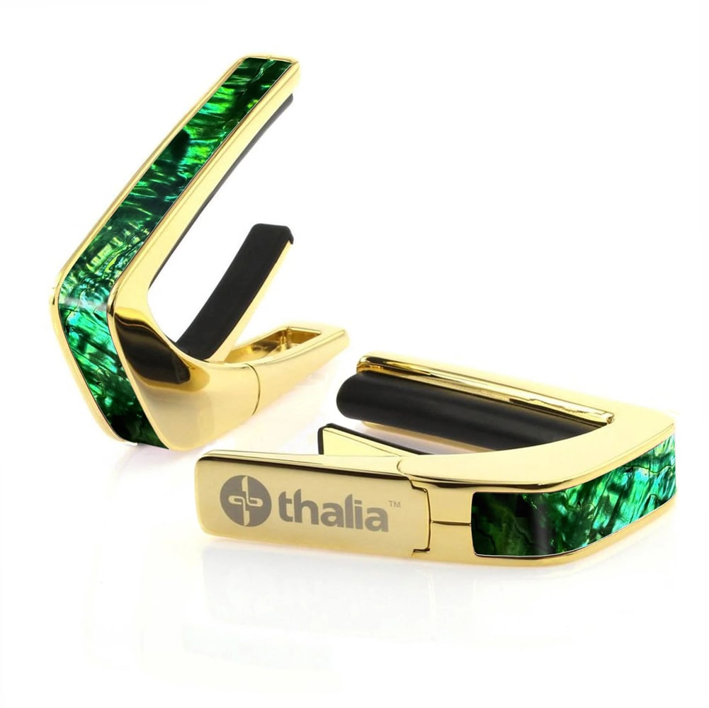 タリア カポ Thalia Capos Exotic Shell Series Emerald Green Abalone / 24K GOLD / ギター 12インチフレットパッド付属