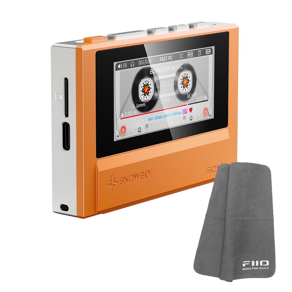 FIIO デジタルオーディオプレーヤー Snowsky ECHO オレンジ (FIO-SSECHO-O) 《ロゴ入りクロスプレゼント》 オレンジ DZONE
