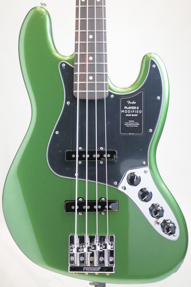 Player II Modified Active Jazz Bass RW / Harvest Green Metallic HGM BASS SIDE