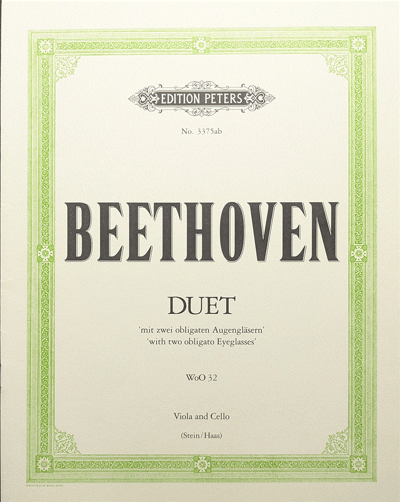 【Va+Vc】ベートーヴェン / 2つのオブリガート眼鏡付きの二重奏曲 変ホ長調 WoO32(弦楽器洋書)