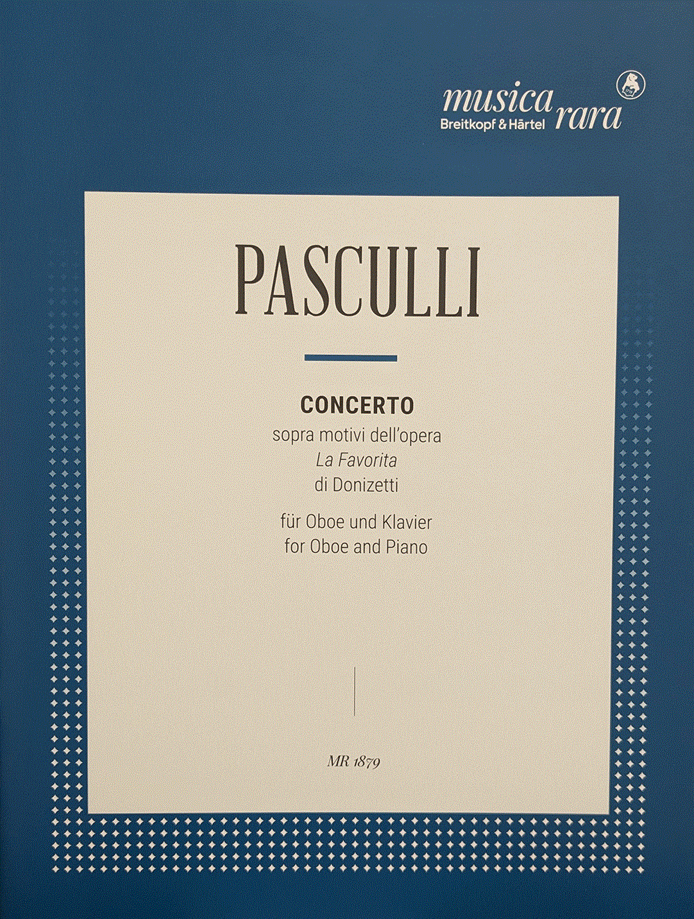 パスキューリ / ドニゼッティの「ラ・ファヴォリータ」の主題による協奏曲（オーボエ洋書)