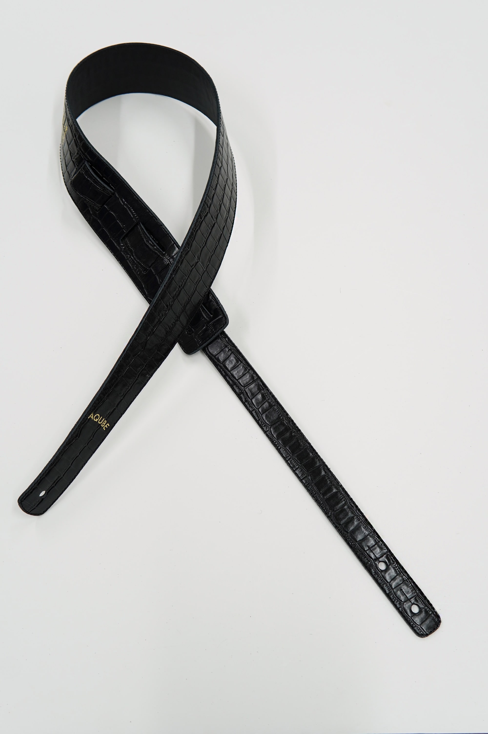 SLIM Crocodile BLACK Smooth BLACK L