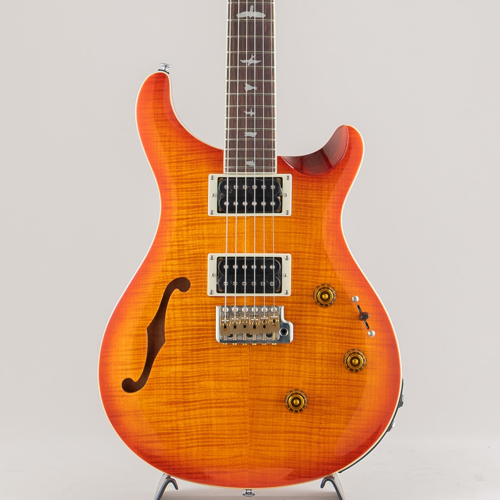 SE Custom 24 Semi-Hollow Piezo/Orange Tiger Smokeburst  【2024】