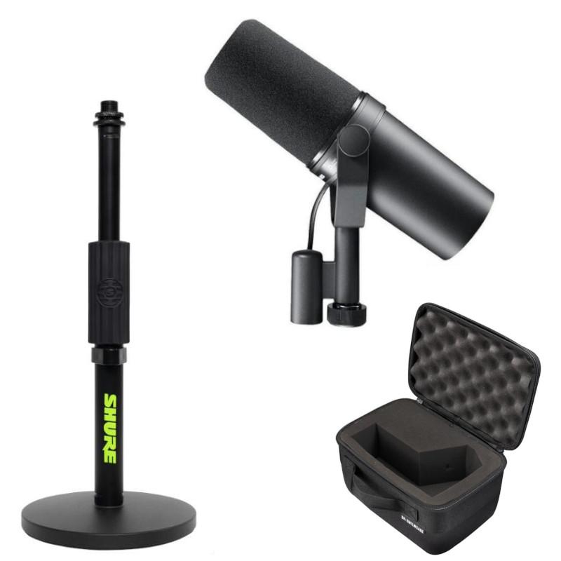 SHURE カーディオイド型 ダイナミック マイク SM7B + Gator SH-SM7LWCASE（専用ケース） + SH-DESKTOP1（卓上スタンド）付 《国内正規品 2年保証》