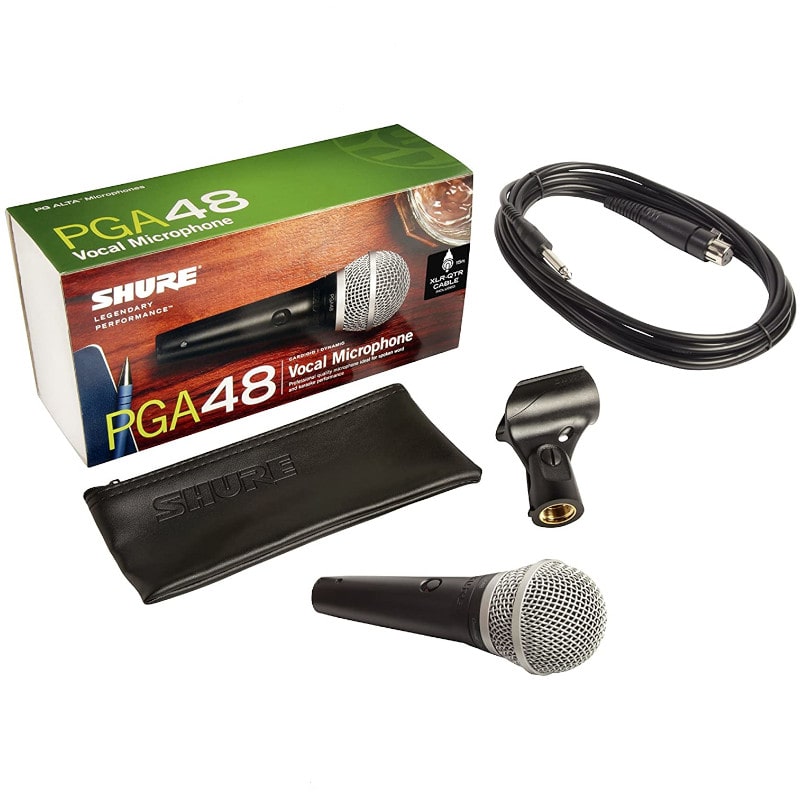 SHURE シュアー PGA48QTR キャノン-ホーンケーブル 付 ダイナミックマイク 《正規輸入品 2年保証》