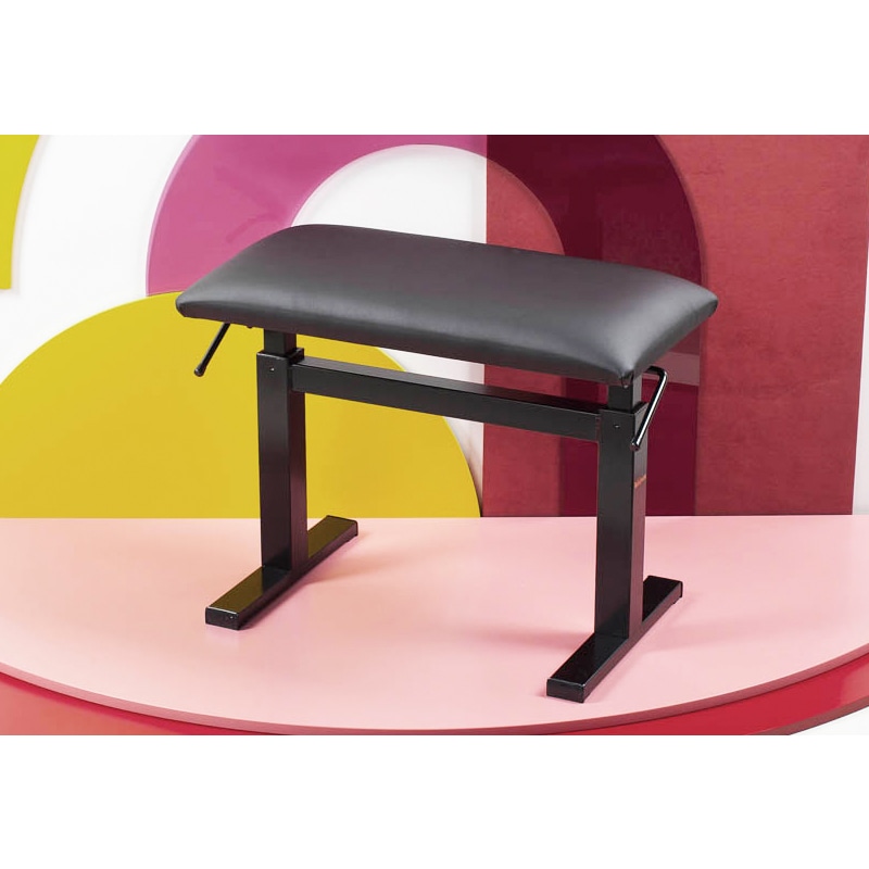 HIDRAU BM-44H 平座面 本革 黒 / イドラウ社製 ピアノ椅子 無段階ガススプリング式昇降 / 両レバー