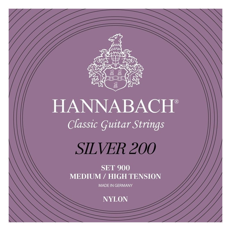 HANNABACH Silver 200 / ナイロン ミディアムハイテンション 紫 ハナバッハ クラシックギター用弦セット 【ネコポス】