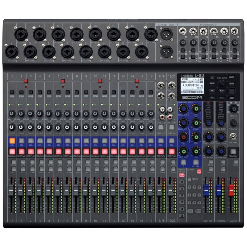 ZOOM ズーム L-20 20チャンネル デジタルミキサー レコーダー 《3年延長保証（ユーザー登録）》