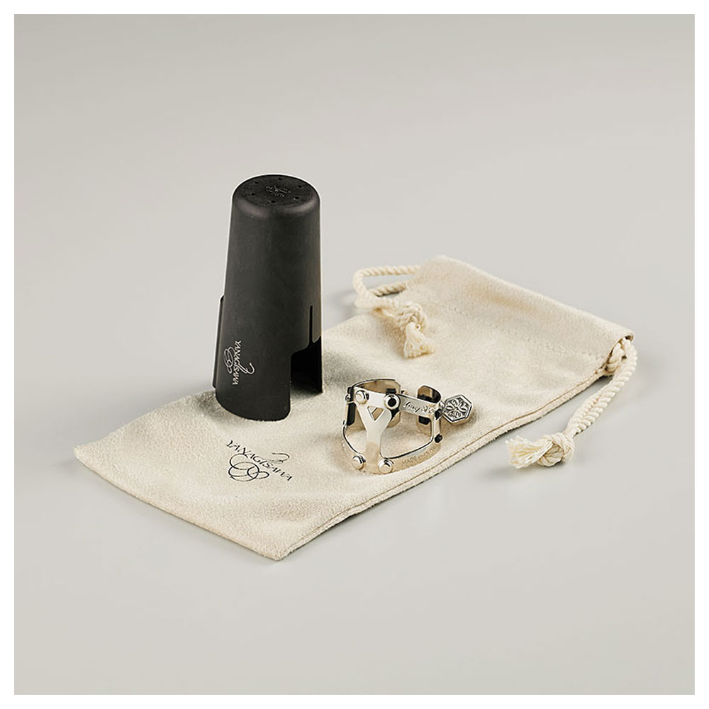 ヤナギサワ Yany SIXS リガチャー 【 アルトサックス B♭クラリネット兼用 】 逆締め 1つネジ 銀製 プラチナメッキ仕上げ