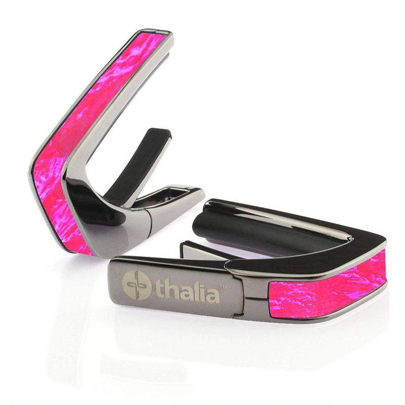 タリア カポ Thalia Capos Exotic Shell Series PINK ANGEL WING / Black Chrome / ギター 12インチフレットパッド付属