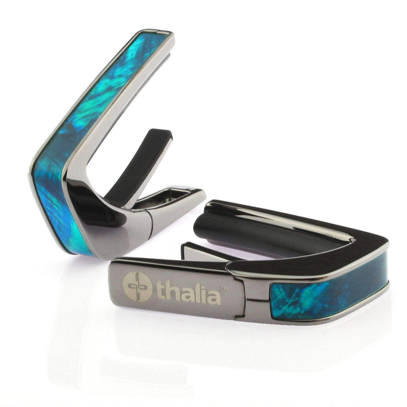 タリア カポ Thalia Capos Exotic Shell Series TEAL ANGEL WING / Black Chrome / ギター 12インチフレットパッド付属