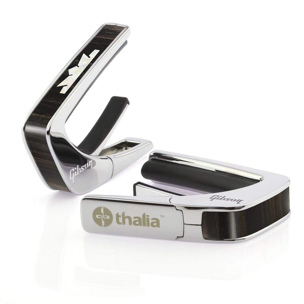 タリア カポ ギブソン ライセンスド・モデル Thalia Capos / Gibson CROWN BLACK EBONY / Chrome カポタスト ギター 10/12インチフレットパッド付属