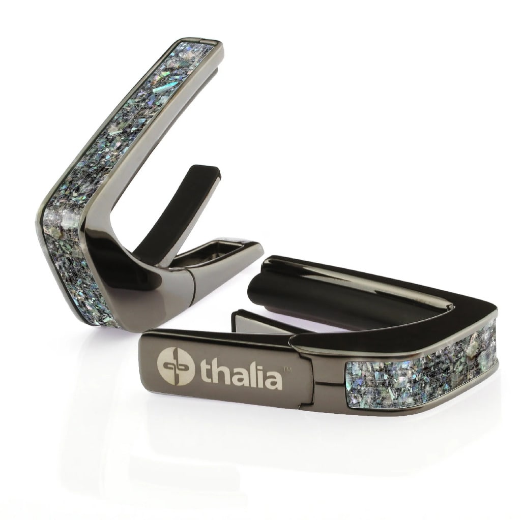 タリア カポ Thalia Capos Exotic Shell Series Paua Sparkle / Black Chrome ギター 12インチフレットパッド付属