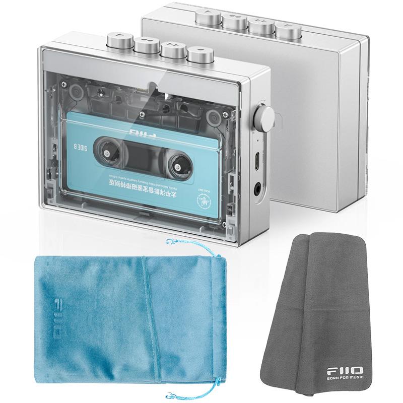 《ロゴ入りクロスプレゼント》 FIIO カセットテープ プレーヤー CP13 Transparent + 専用ポーチ ST-CP13 ブルー セット