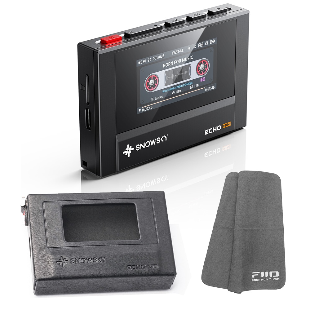 《ロゴ入りクロスプレゼント》 FIIO デジタルオーディオプレーヤー Snowsky ECHO MINI ブラック + 専用ケース SK-ECHOMINI セット
