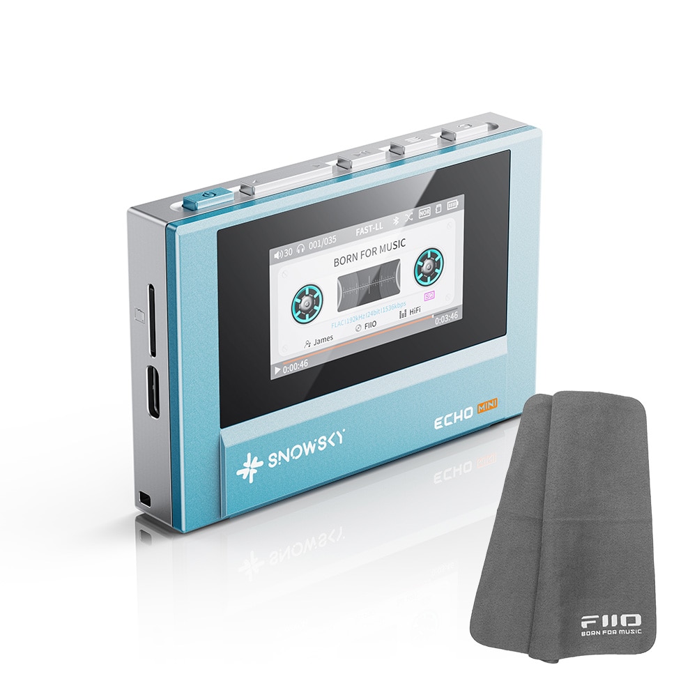 《ロゴ入りクロスプレゼント》 FIIO デジタルオーディオプレーヤー Snowsky ECHO MINI ブルー (FIO-SSEMINI-L)