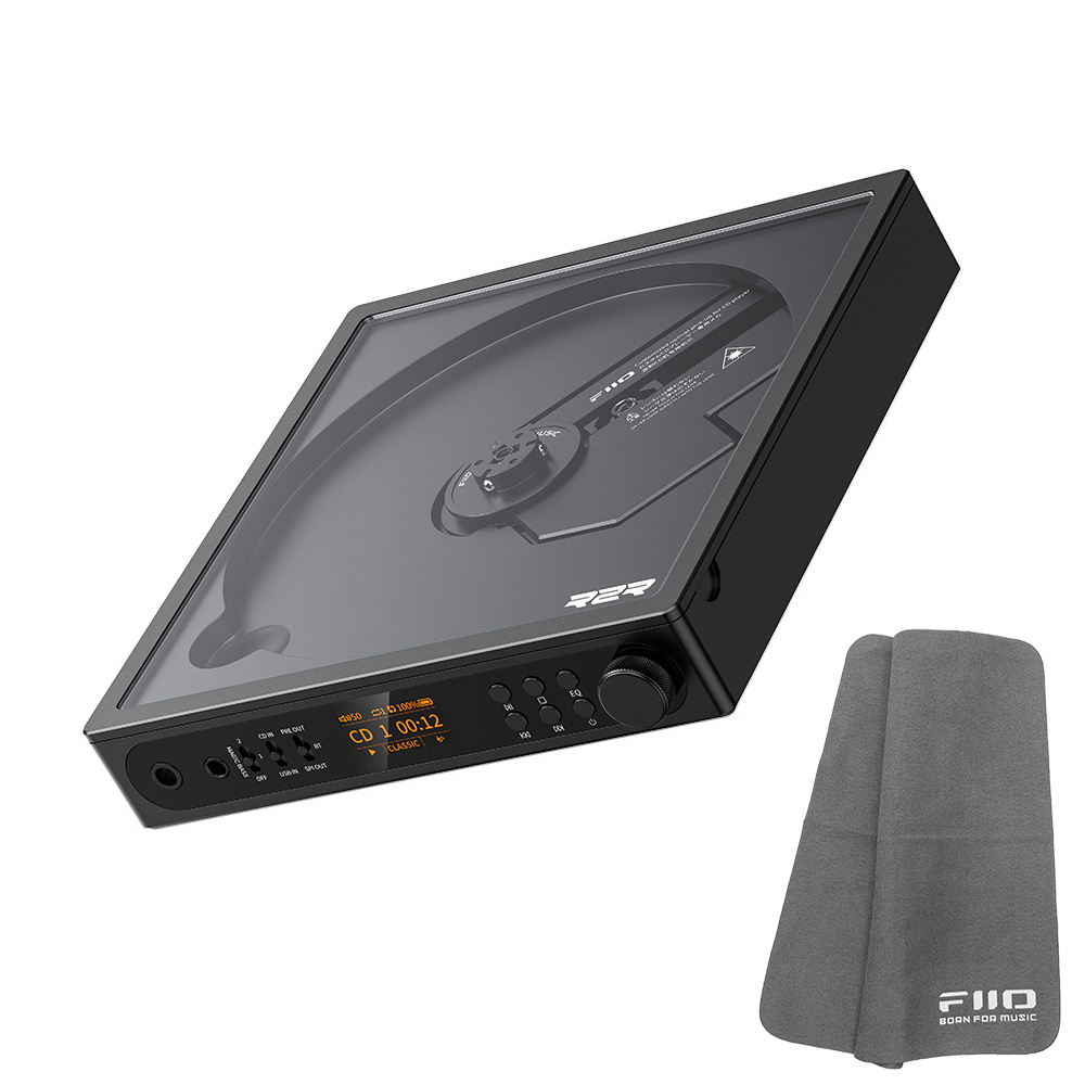 FIIO ポータブル CDプレーヤー DM15 R2R ブラック (FIO-DM15R-K) 《ロゴ入りクロスプレゼント》