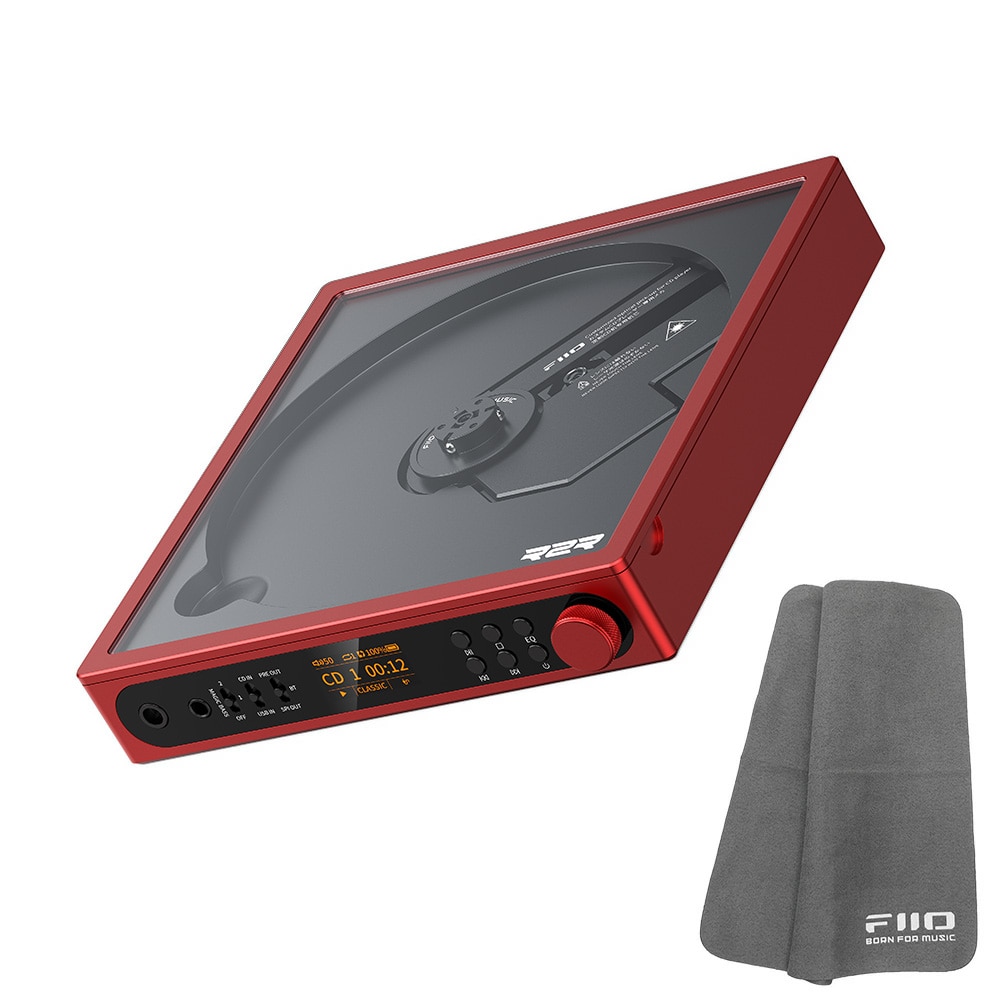 FIIO ポータブル CDプレーヤー DM15 R2R レッド (FIO-DM15R-R) 《ロゴ入りクロスプレゼント》