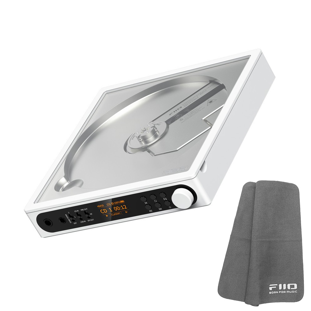 FIIO ポータブル CDプレーヤー DM15 R2R ホワイト (FIO-DM15R-W) 《ロゴ入りクロスプレゼント》