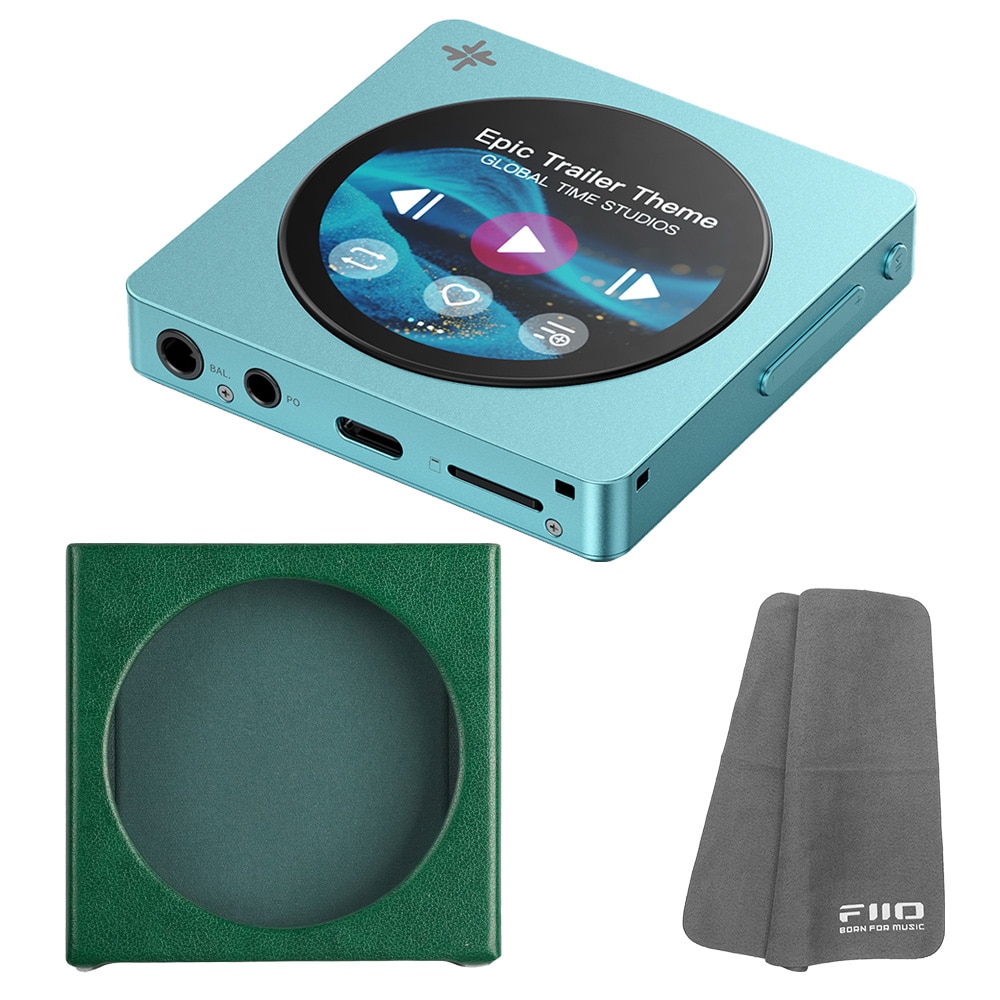 FIIO デジタルオーディオプレーヤー Snowsky DISC ブルー + 専用ケース SK-DISC グリーン セット 《ロゴ入りクロスプレゼント》