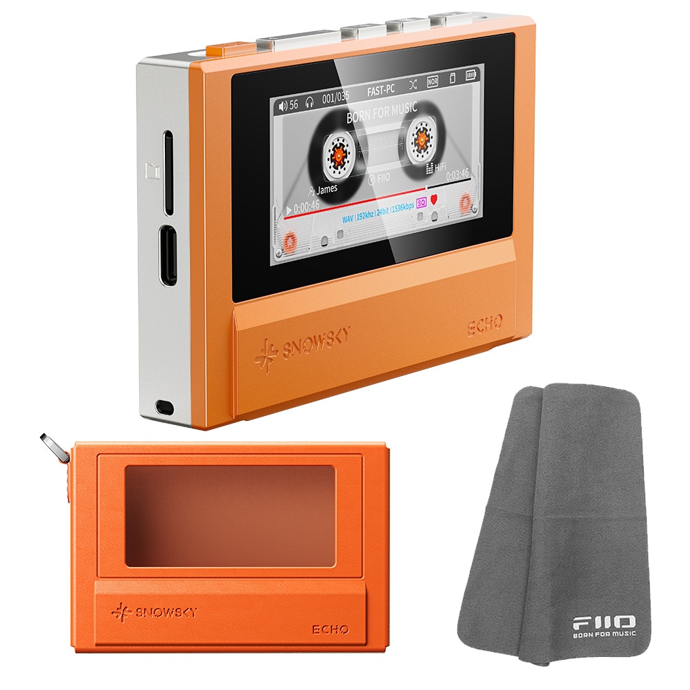 FIIO Snowsky ECHO オレンジ + 専用ケース NEST-ECHO オレンジ セット《ロゴ入りクロスプレゼント》