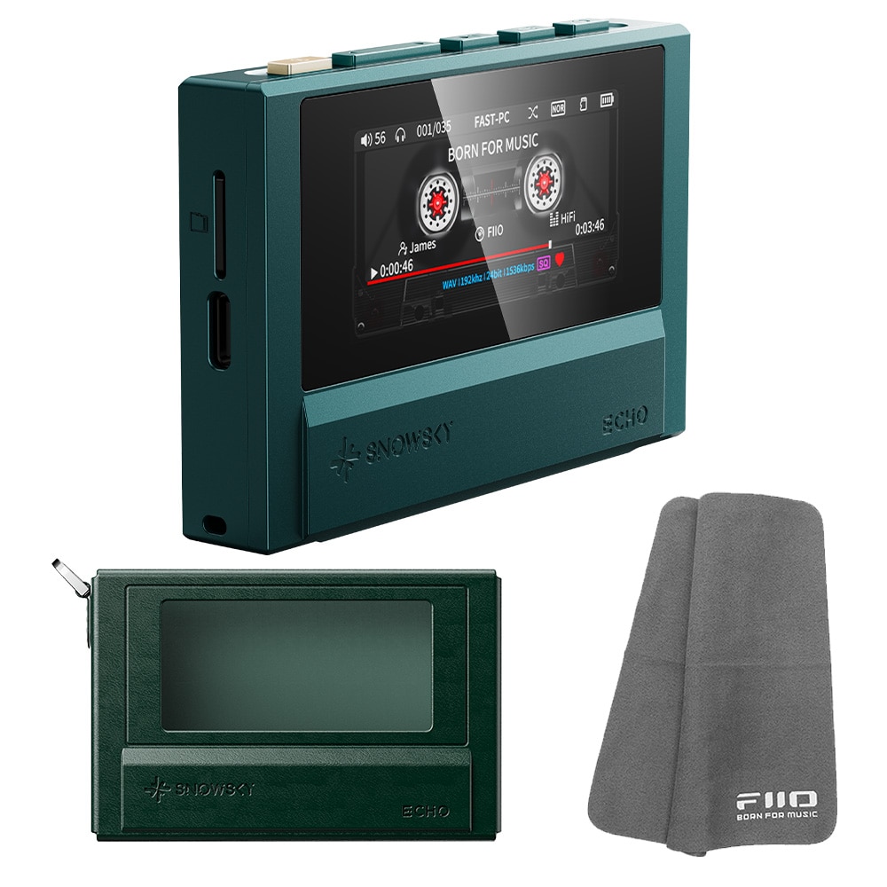 FIIO Snowsky ECHO グリーン + 専用ケース NEST-ECHO グリーン セット《ロゴ入りクロスプレゼント》