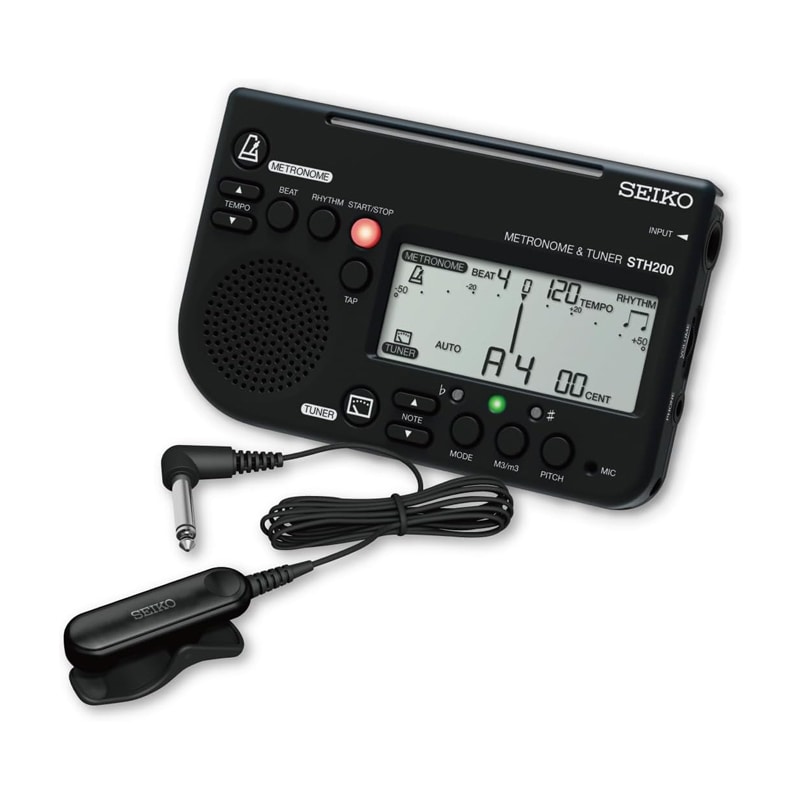 SEIKO スペシャルパック STH200BKSP ブラック セイコー メトロノーム&チューナー / ピックアップマイク セット