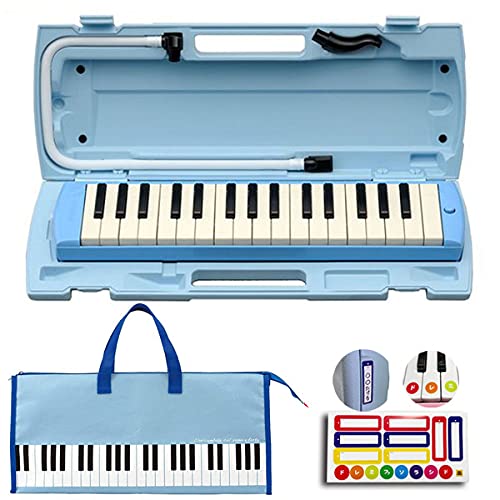 【オリジナルおなまえドレミシールプレゼント】YAMAHA P-32E ブルー (鍵盤柄 ブルーバッグセット) ヤマハ ピアニカ 32鍵盤 ≪メーカー保証1年≫