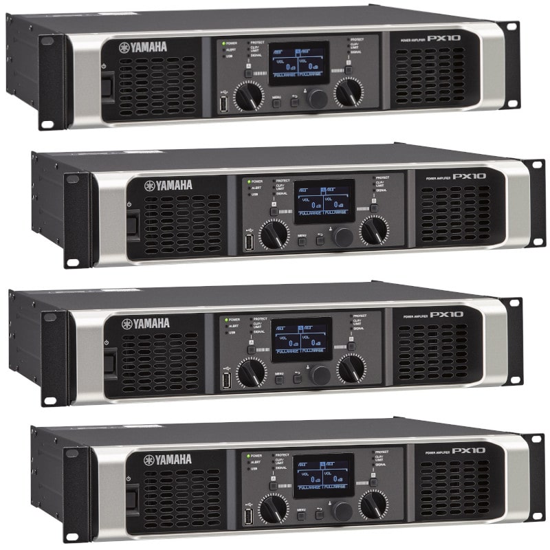 YAMAHA ヤマハ PX10 高音質パワーアンプ 1200W x 2（4Ω） / 1,000W x 2（8Ω）を誇るハイパワーモデル　【4台セット】
