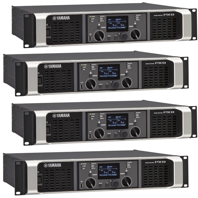 YAMAHA ヤマハ PX8 高音質パワーアンプ 1,050W x 2（4Ω） / 800W x 2（8Ω）のハイパワーモデル 【4台SET】