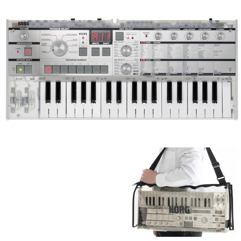 《アウトレット品》シンセサイザー KORG コルグ MICRO KORG-CR マイクロコルグ ボコーダー 37鍵盤 クリアー 《専用透明素材バッグ付属》