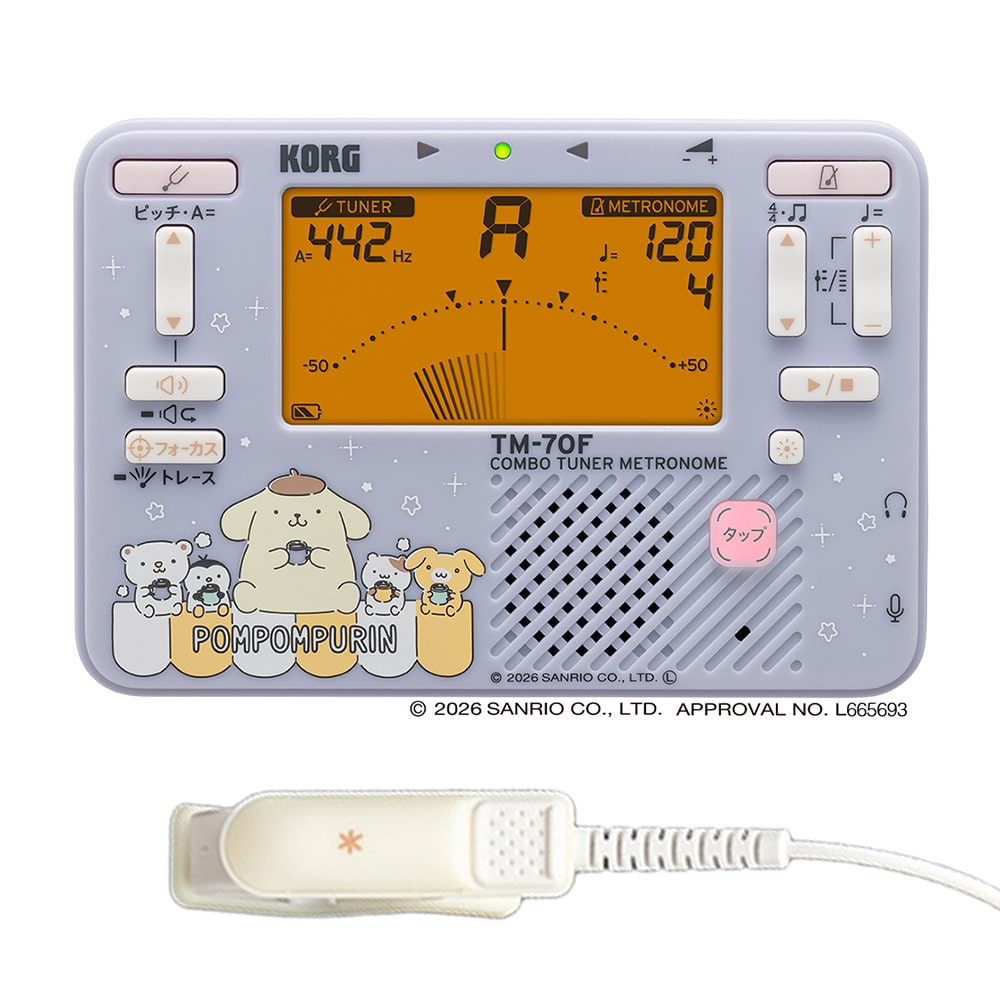 KORG コルグ TM-70C SPN ポムポムプリン チューナー メトロノーム 《クリップマイク付き》