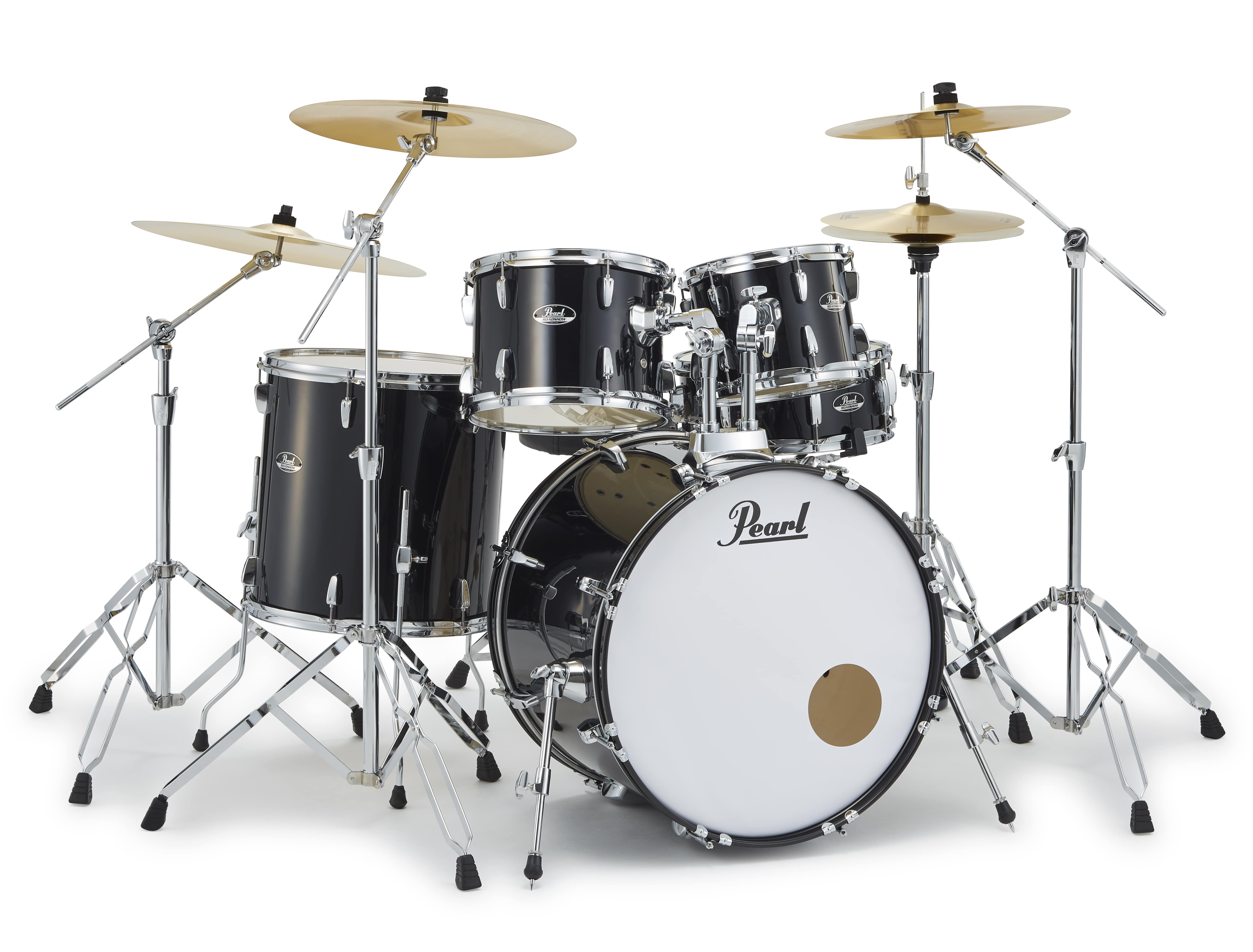 【お取り寄せ】ROAD SHOW  ドラムフルセット(2クラッシュVer)　22" 10" 12" 16" 14"   Jet Black (31)