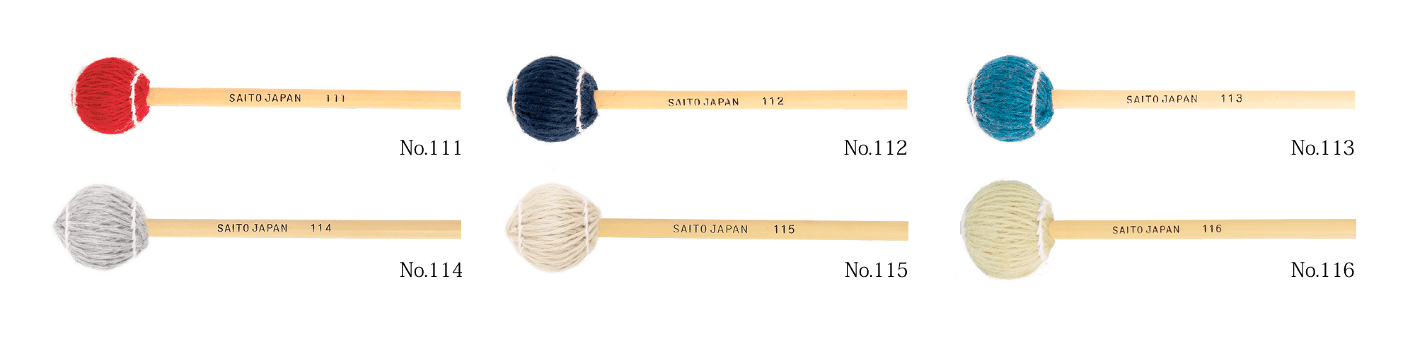 Saito　No.113　マリンバマレット / Medium(青)