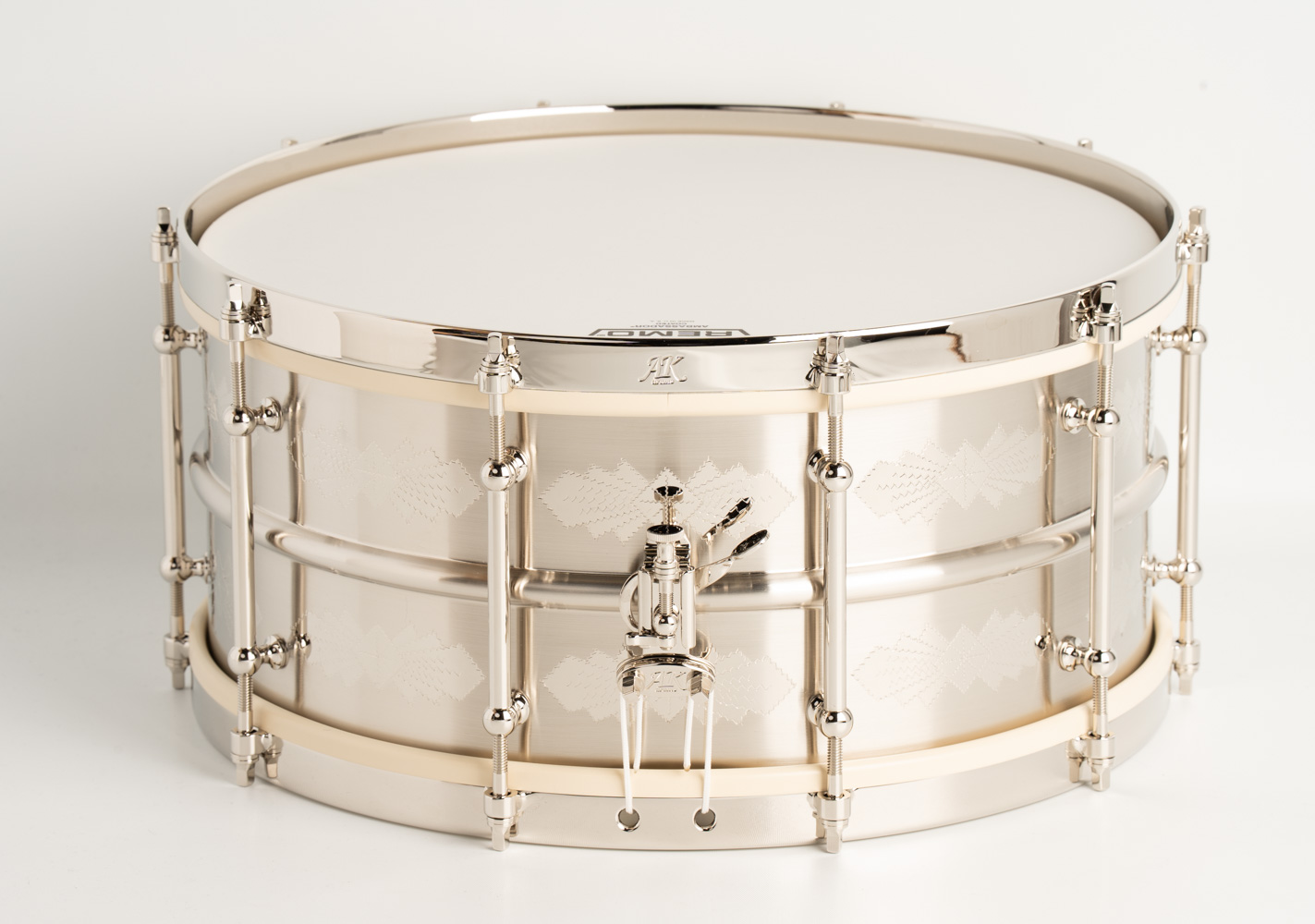 6.5"×14" Standard Model Nickel Over Brass / Hand Engraved AK Diamonds Pattern