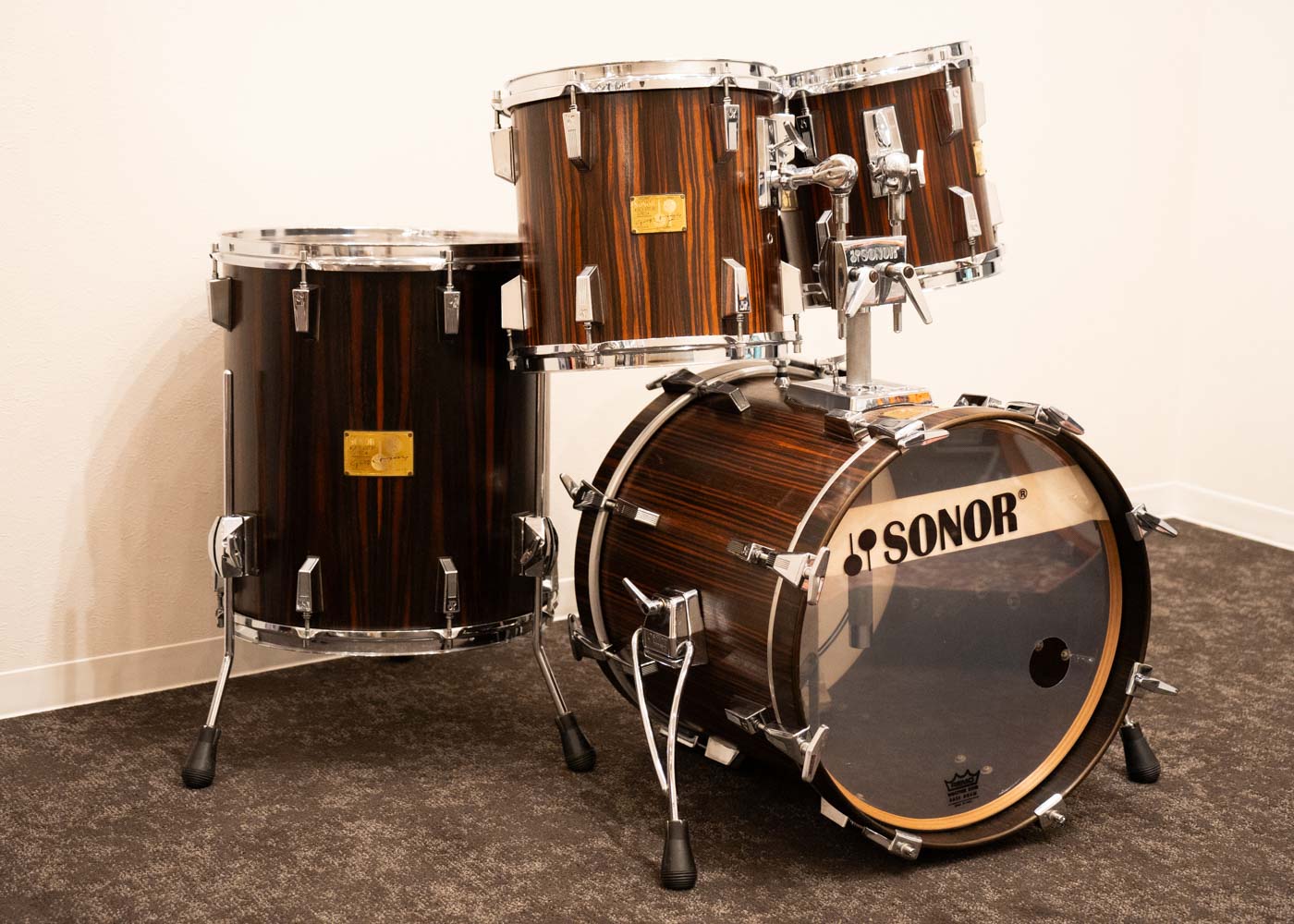 【VINTAGE】80's Signature Series Drum Set 18" 10" 12" 16" Makassar Ebony