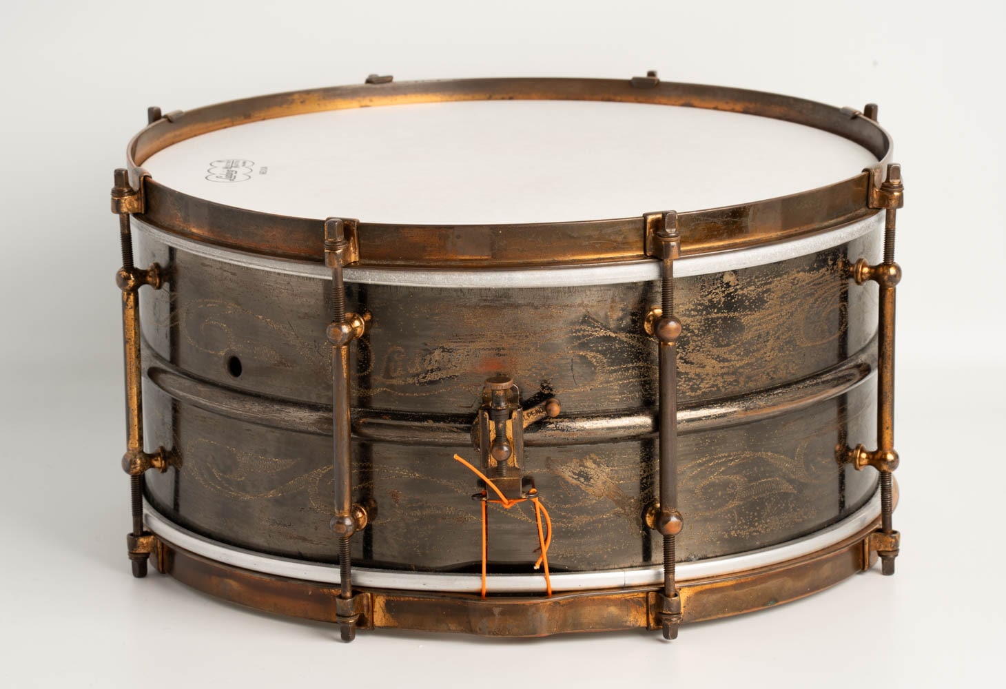 【VINTAGE】Rare!! 1926-31' Ludwig Deluxe Scroll Engraved Shell / Black Beauty 14"×6.5"