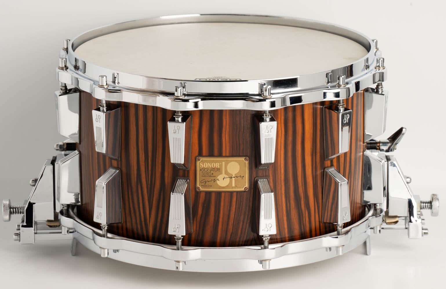 【VINTAGE】HLD580 EB Signature Series / Makassar Ebony Snare Drum 12Lug Birch Lite Shell 14"×8" w/ Hard Case