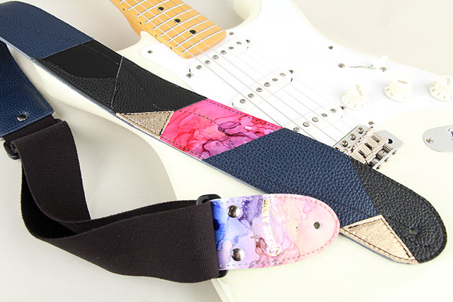 CHERIE ANNE L-Slide Strap パッチワーク Artデザイン Pink ×Navy