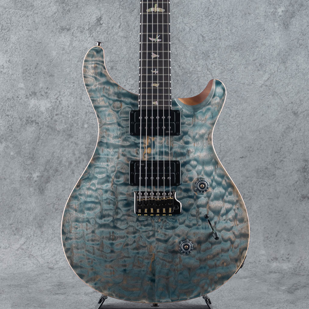 Limited Run Custom 24 Quilted Artist Top  Awabi Birds Inlay Faded Indigo w/Natural Back S/N:0429634