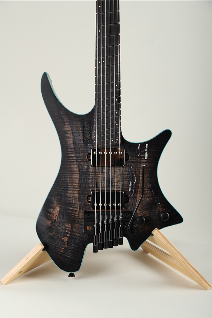 Boden J6 Custom Tremolo Spalted Maple Top  Rosewood Neck Trans Black 2021