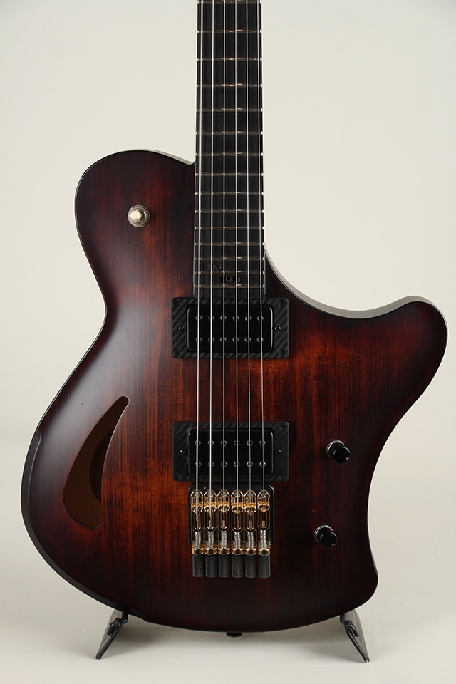 Ergonomic Semi hollow Headless Brown Smoke Satin 2023