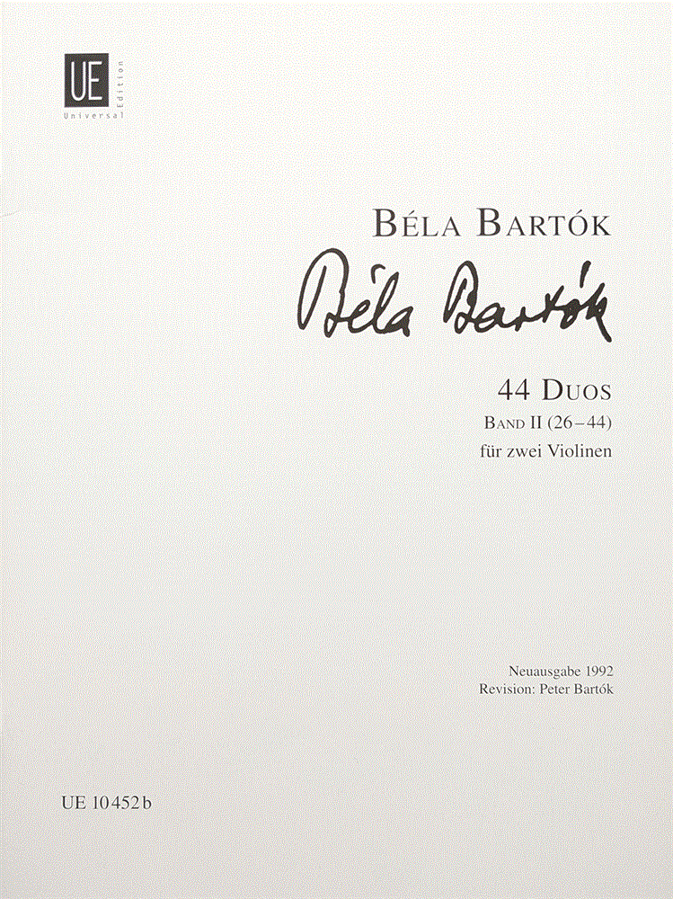 【2Vn】バルトーク / 44の二重奏曲 第2巻（弦楽器洋書）