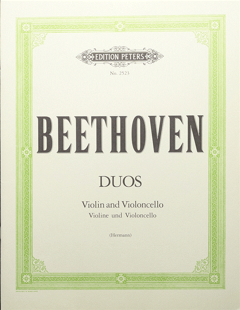 【2Vn】ベートーヴェン / 3つの二重奏曲 Wo027 （原曲はクラリネットとバスーンのための二重奏曲）（弦楽器洋書）