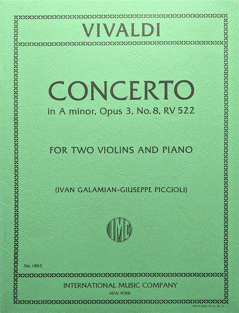 【2Vn＋Pf】 ヴィヴァルディ / ２つのヴァイオリンのための協奏曲イ短調 op. 3/8（「調和の霊感」より）（弦楽器洋書）