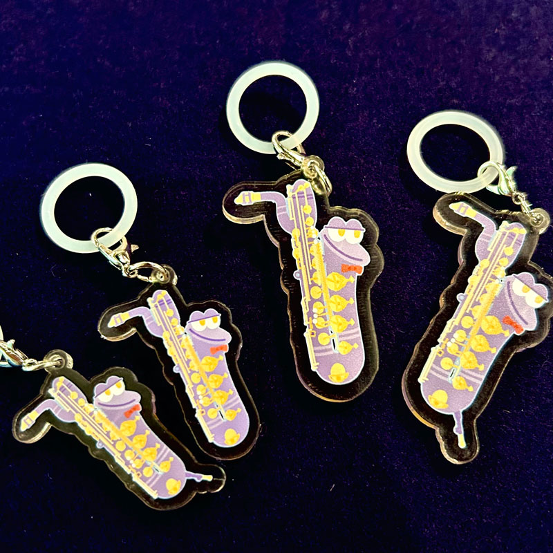 とぅいんくる アクリル楽器チャーム バリトンサックス“ミニ” ペグあり